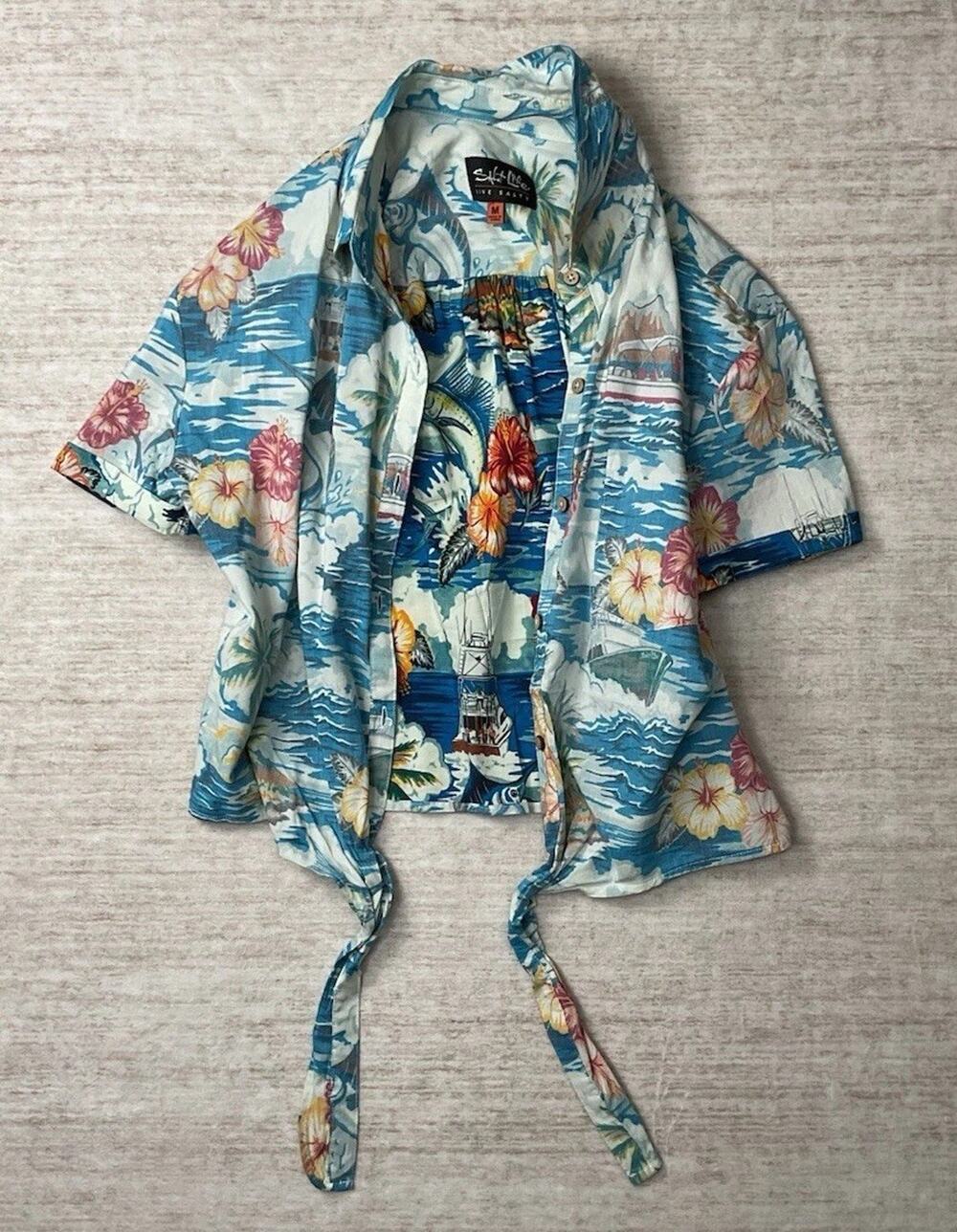 Salt Life Hawaiian T Shirt Size M